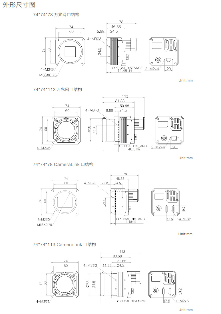 CH系列万兆网/CameraLink工业面阵相机